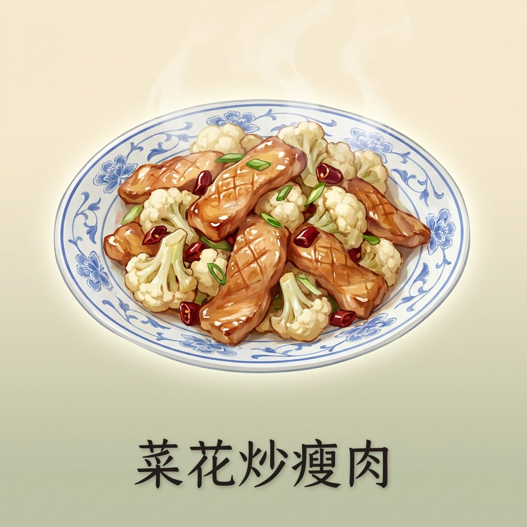菜花炒瘦肉